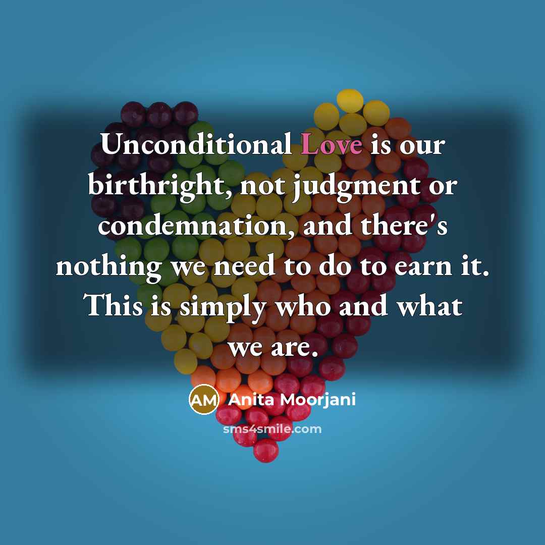 “Unconditional Love is our birthright, not judgment or condemnation, and…” quote by Anita Moorjani
