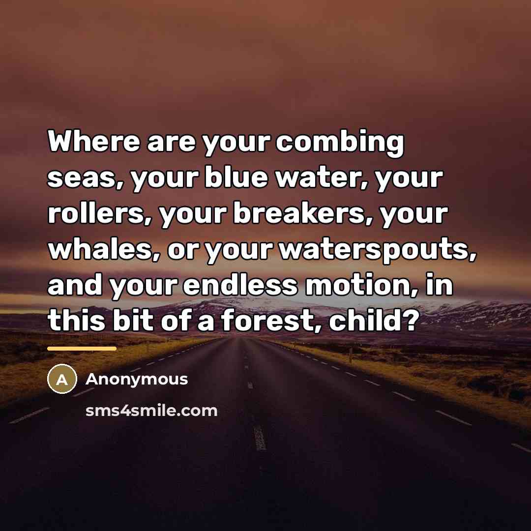 “Where are your combing seas, your blue water, your rollers,…” quote by Anonymous