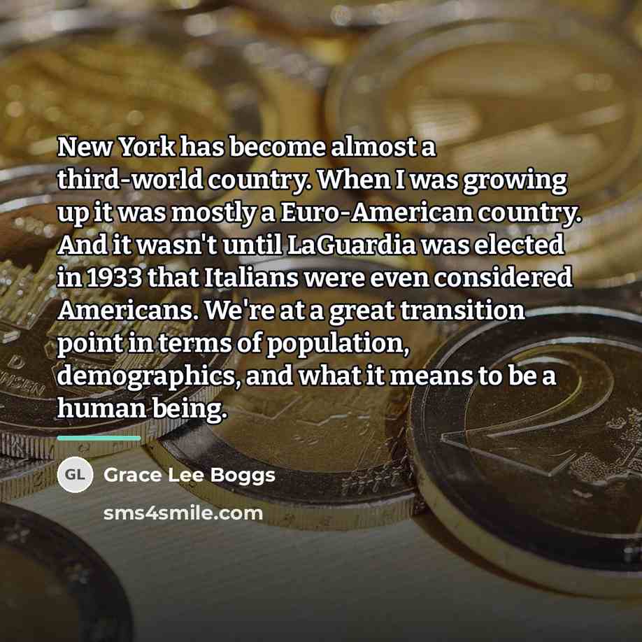 “New York has become almost a third-world country. When I…” quote by Grace Lee Boggs