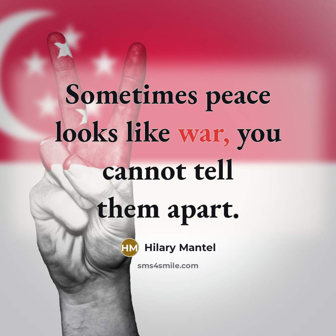 “Sometimes peace looks like war, you cannot tell them apart.…” quote by Hilary Mantel