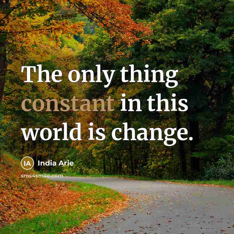 “The only thing constant in this world is change.…” quote by India Arie