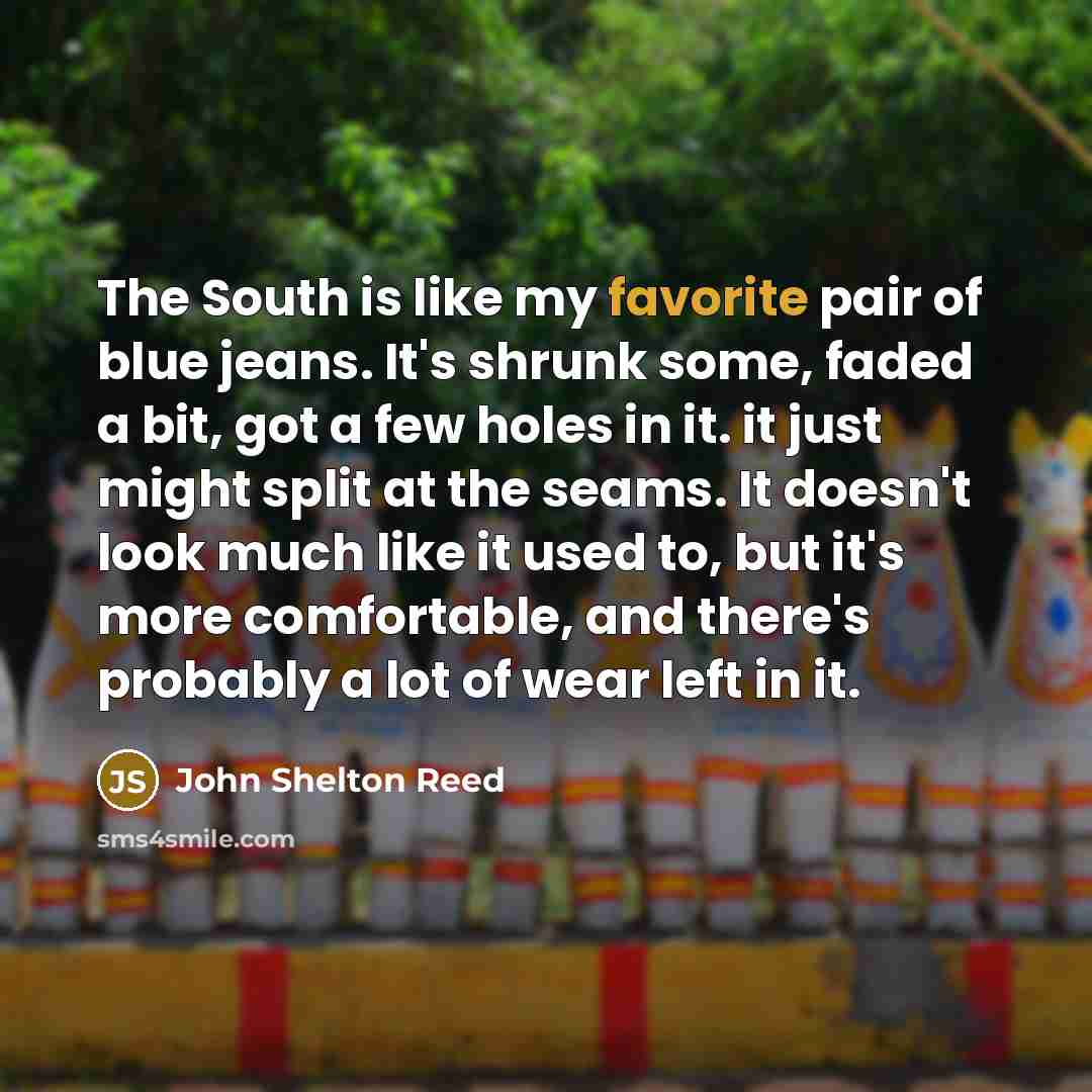 “The South is like my favorite pair of blue jeans.…” quote by John Shelton Reed