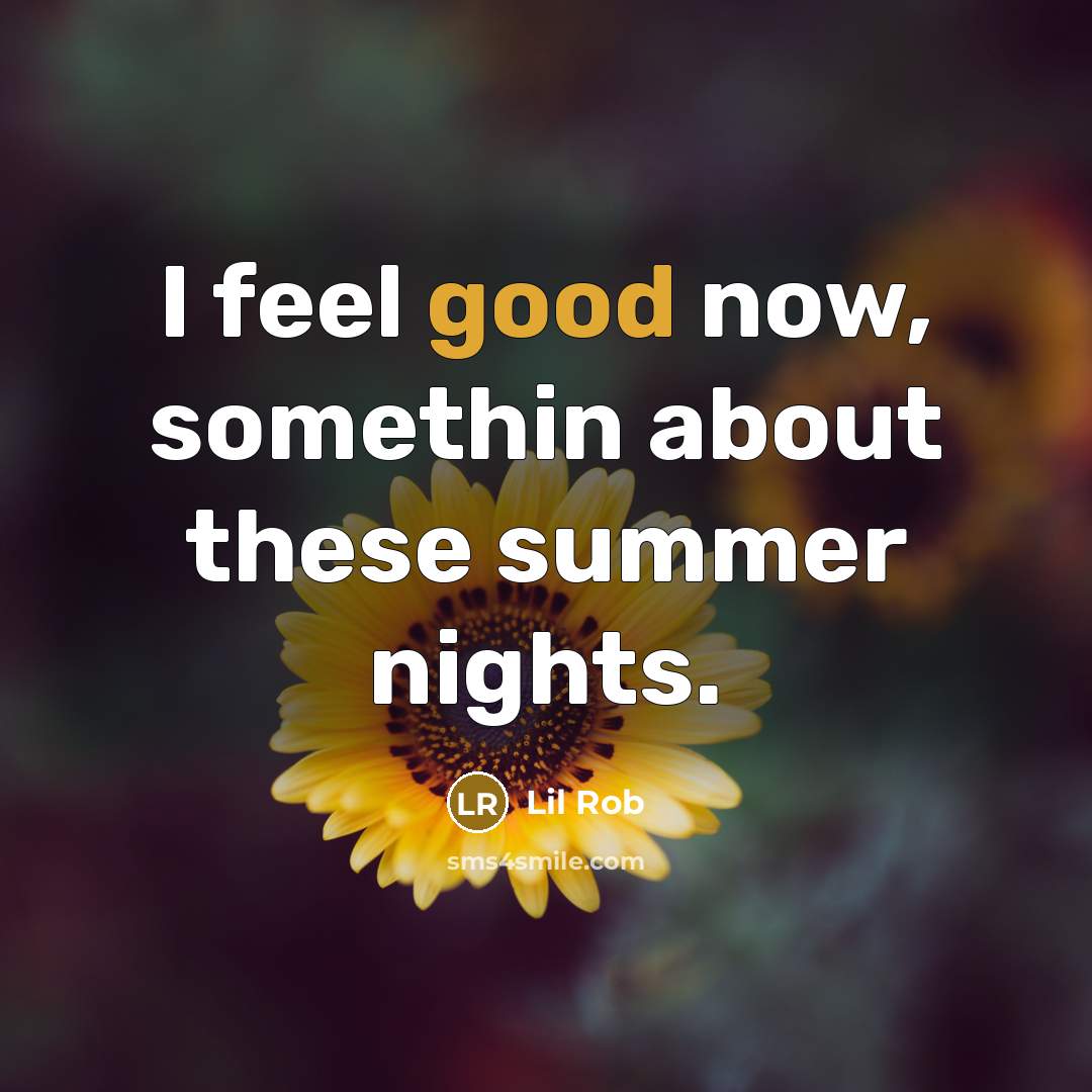 “I feel good now, somethin about these summer nights.…” quote by Lil Rob