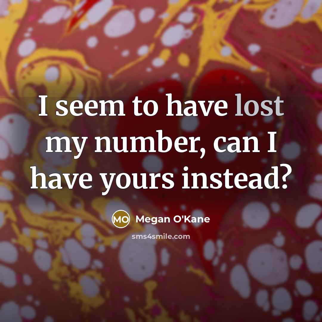 “I seem to have lost my number, can I have…” quote by Megan O'Kane