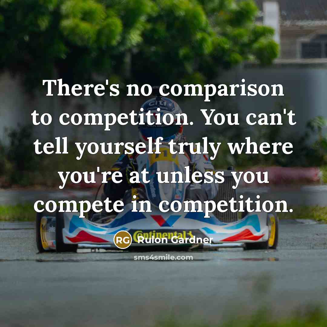 “There's no comparison to competition. You can't tell yourself truly…” quote by Rulon Gardner