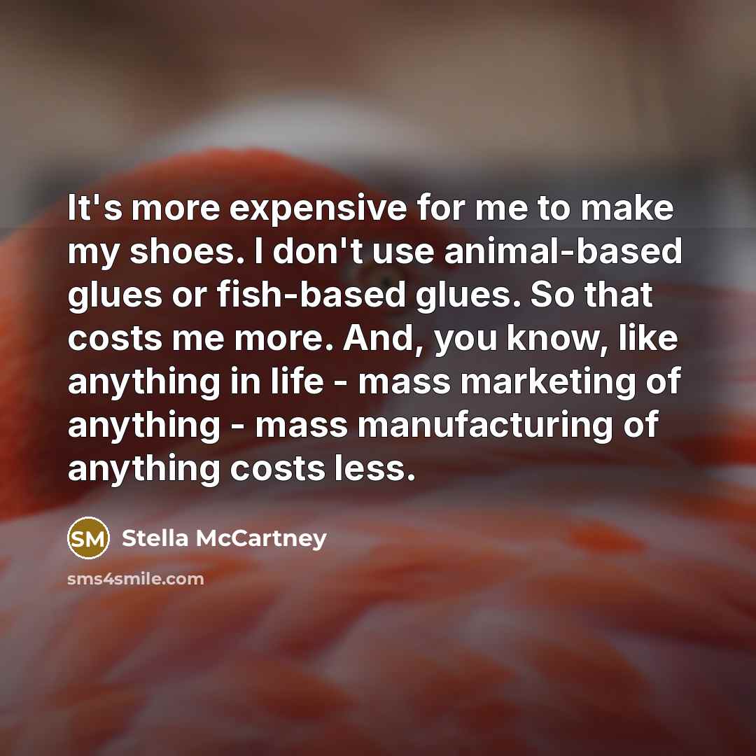 “It's more expensive for me to make my shoes. I…” quote by Stella McCartney