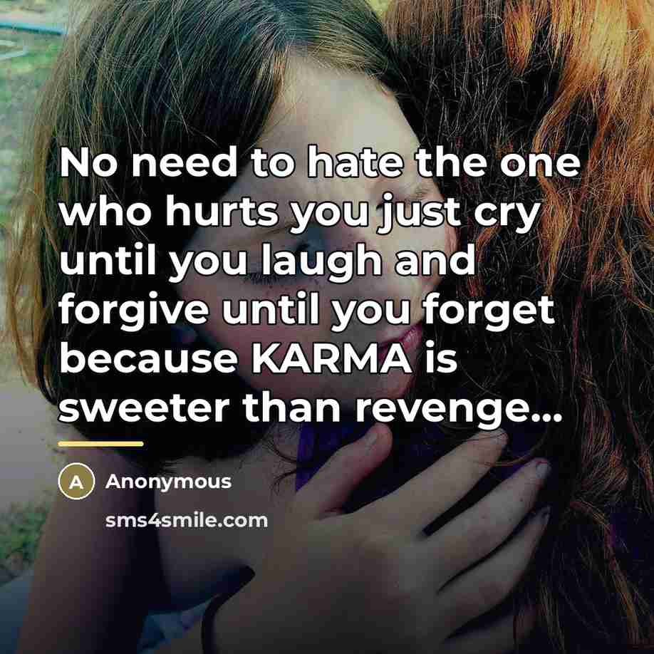 “No need to hate the one who hurts you just…” quote by Anonymous