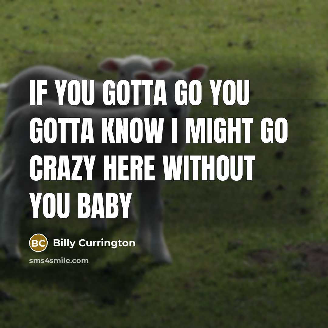 “If you gotta go you gotta know I might go…” quote by Billy Currington