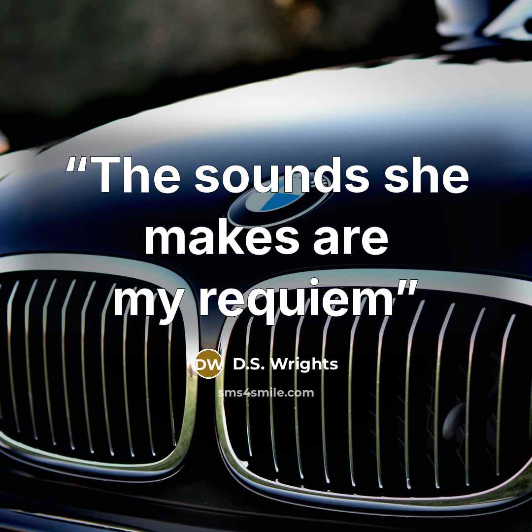 “The sounds she makes are my requiem” quote by D.S. Wrights