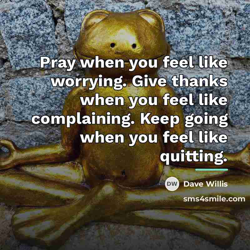 “Pray when you feel like worrying. Give thanks when you…” quote by Dave Willis