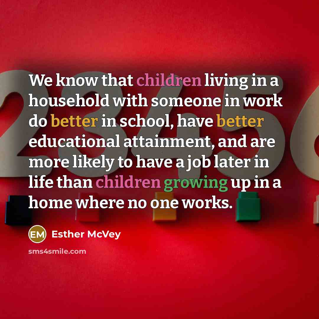 “We know that children living in a household with someone…” quote by Esther McVey
