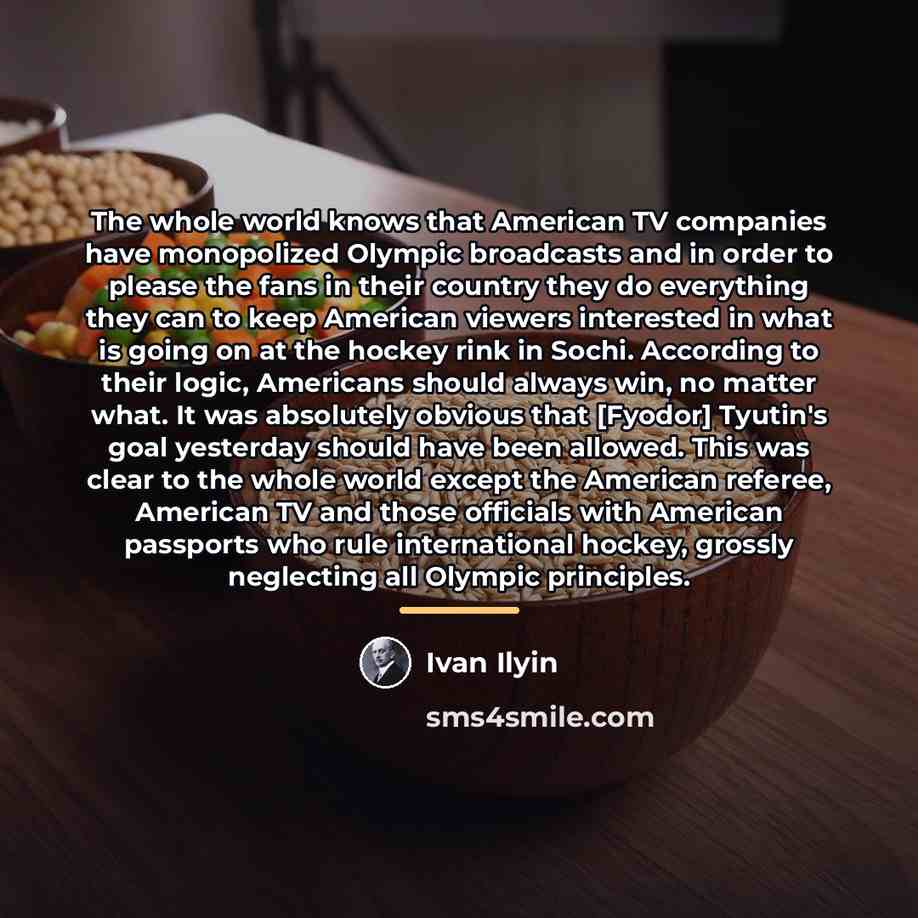 “The whole world knows that American TV companies have monopolized…” quote by Ivan Ilyin