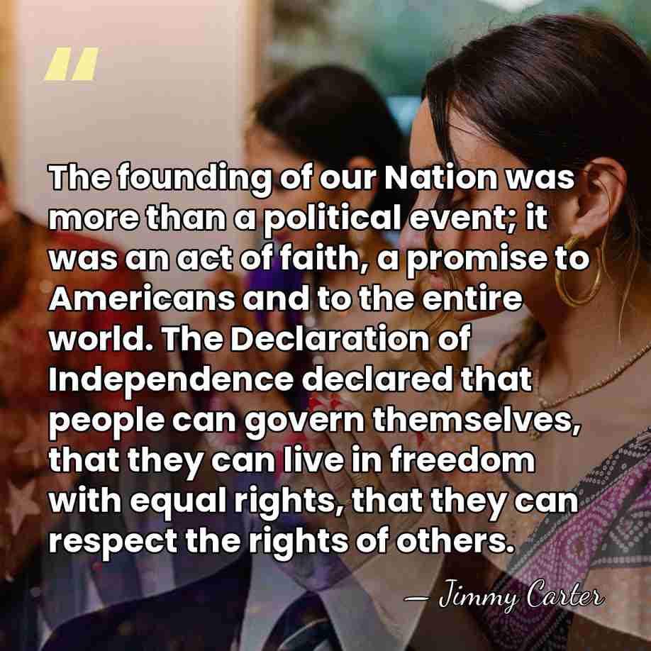 The founding of our Nation was more than a political event; it&hellip; - Jimmy Carter
