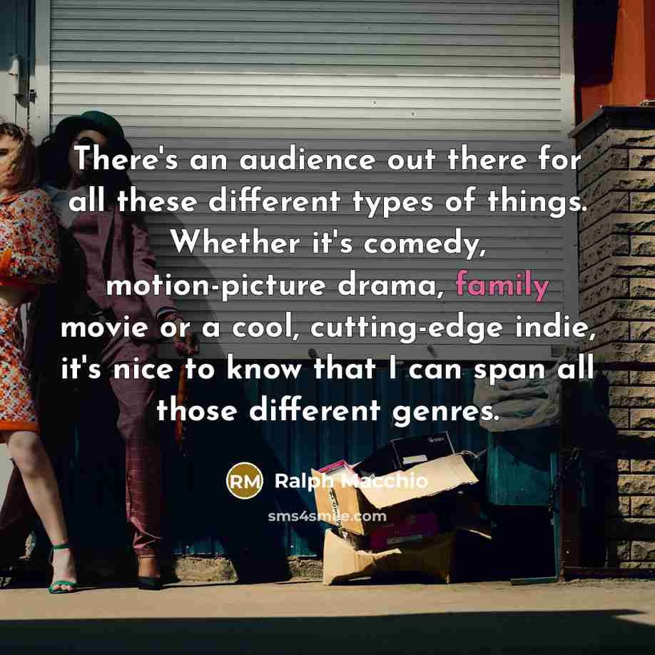 “There's an audience out there for all these different types…” quote by Ralph Macchio