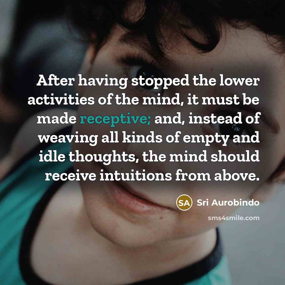 “After having stopped the lower activities of the mind, it…” quote by Sri Aurobindo