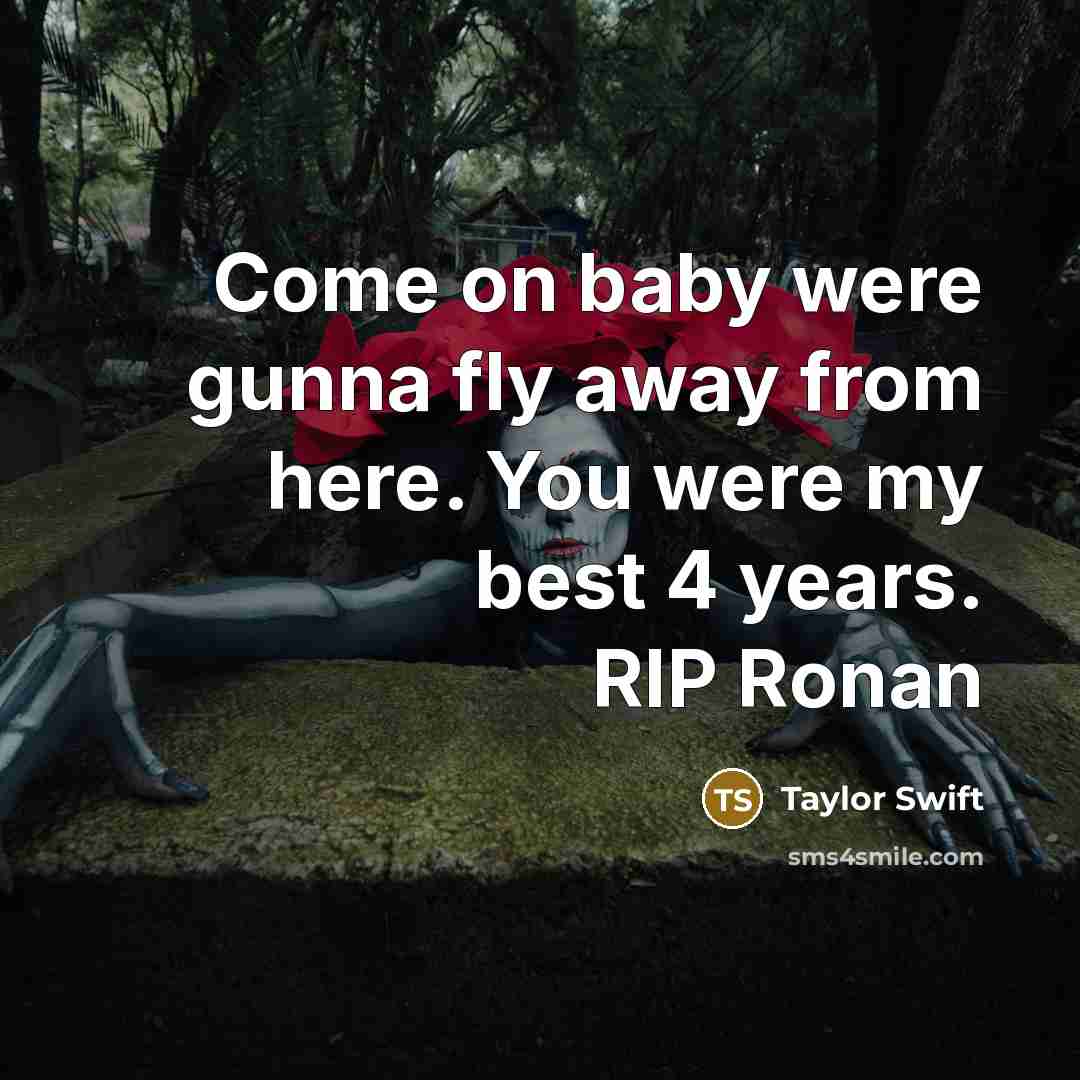 “Come on baby were gunna fly away from here. You…” quote by Taylor Swift