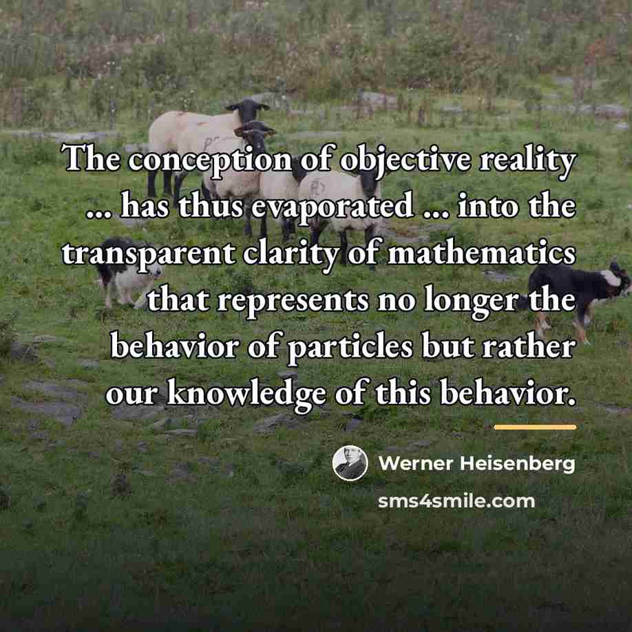 “The conception of objective reality ... has thus evaporated ...…” quote by Werner Heisenberg