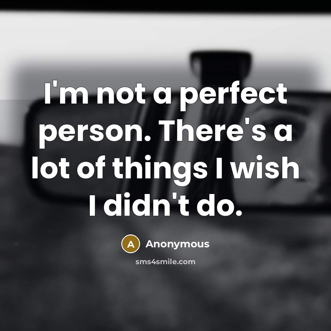 “I'm not a perfect person. There's a lot of things…” quote by Anonymous