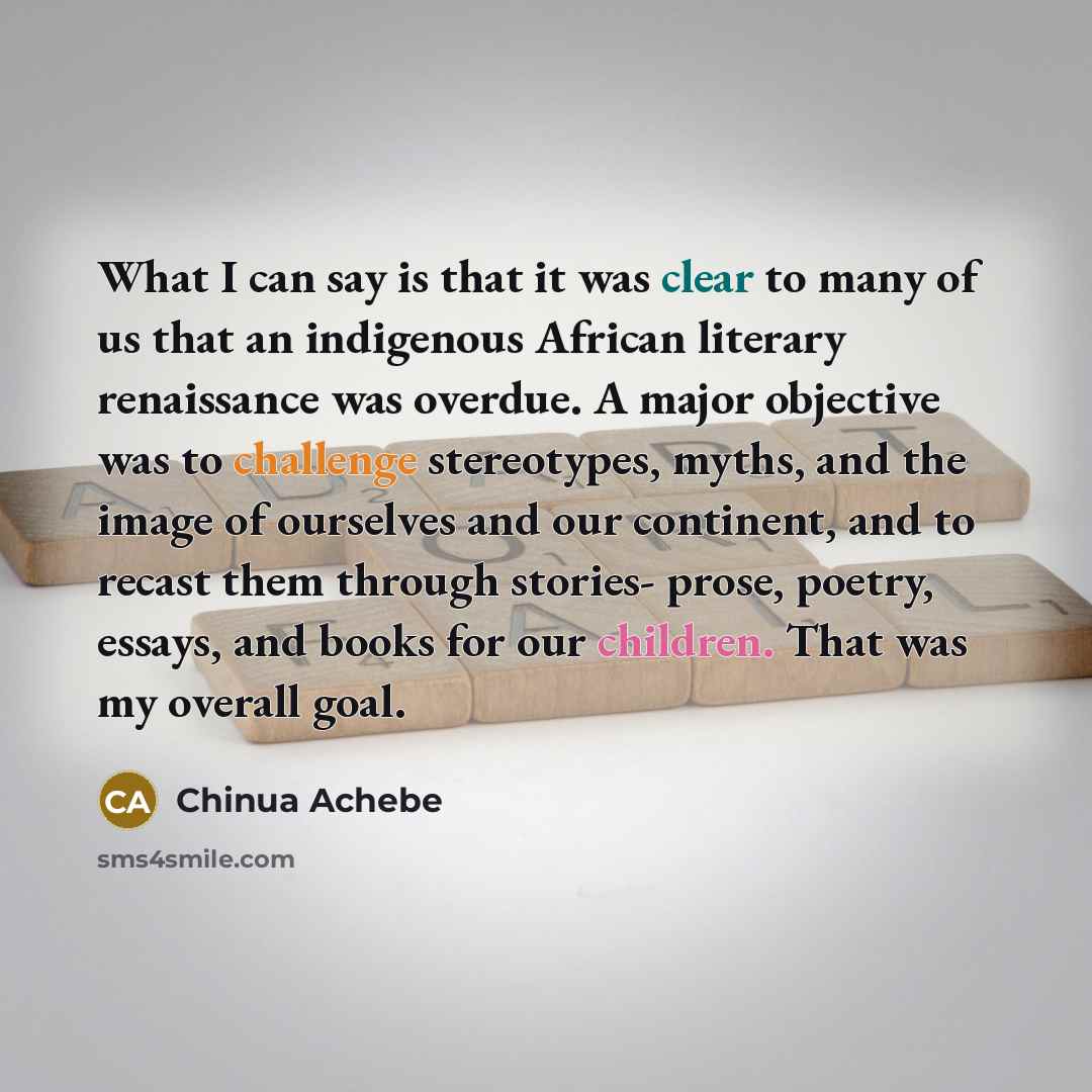 “What I can say is that it was clear to…” quote by Chinua Achebe