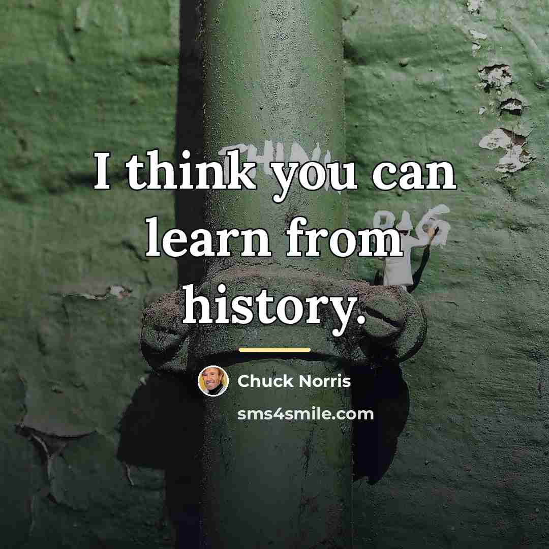 “I think you can learn from history.…” quote by Chuck Norris