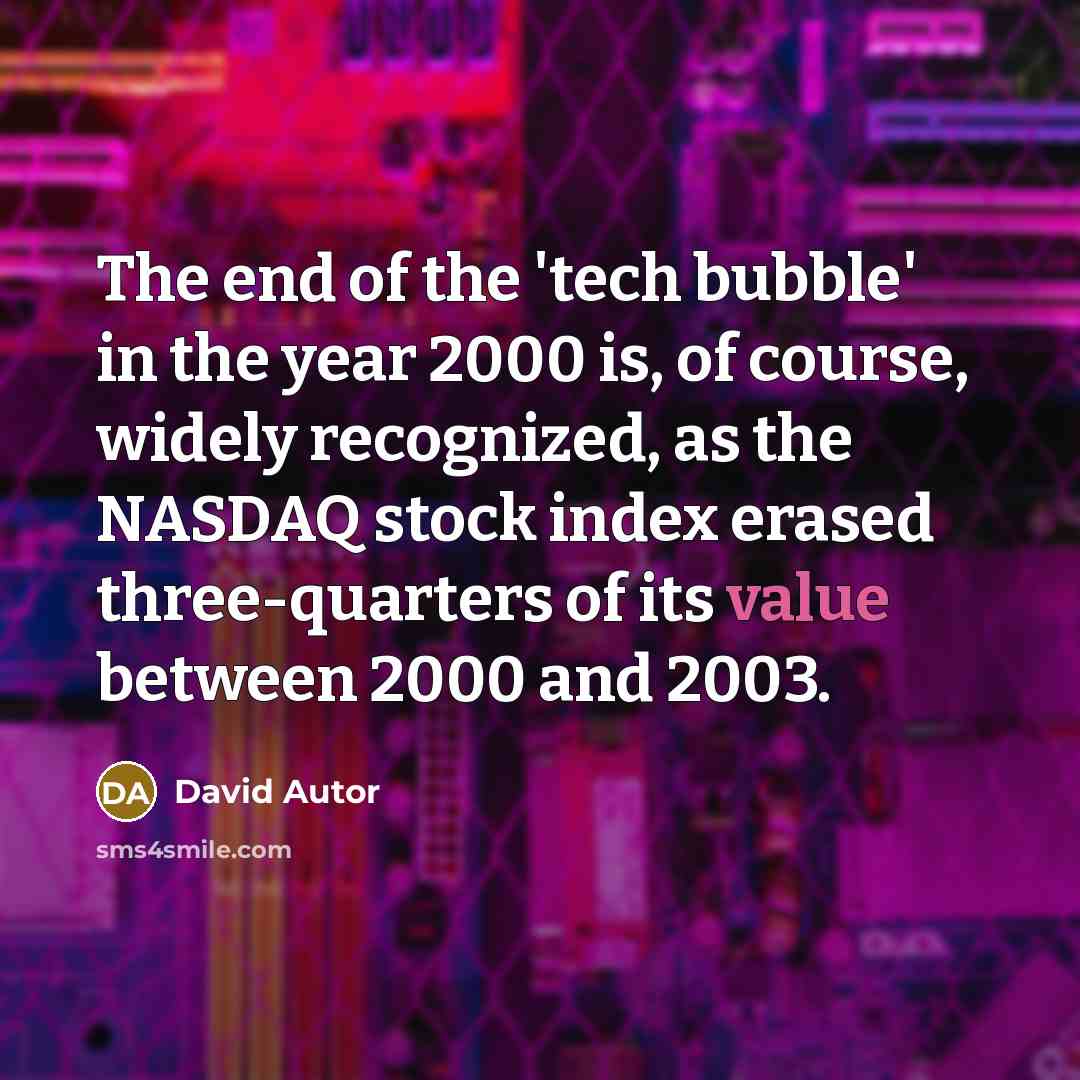“The end of the 'tech bubble' in the year 2000…” quote by David Autor