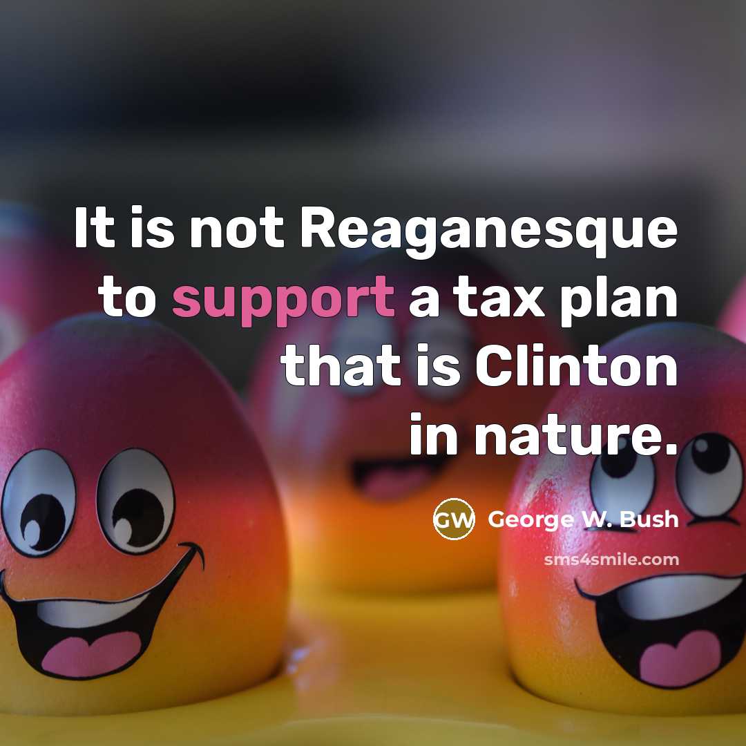 “It is not Reaganesque to support a tax plan that…” quote by George W. Bush