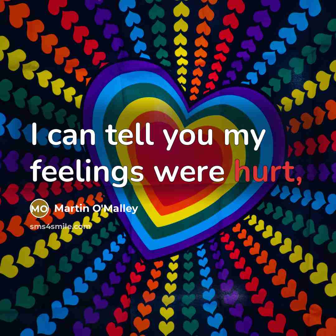 “I can tell you my feelings were hurt,…” quote by Martin O'Malley