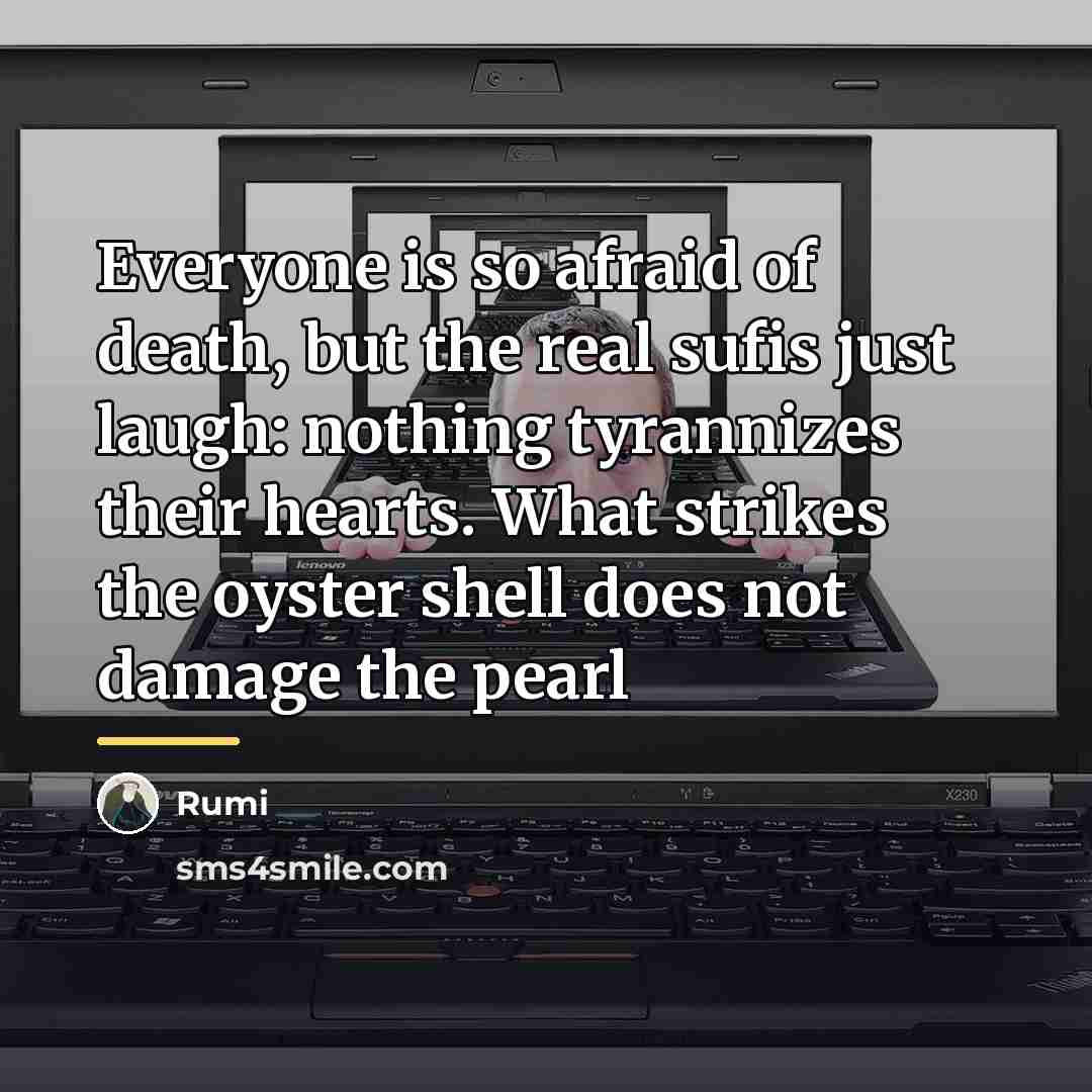 “Everyone is so afraid of death, but the real sufis…” quote by Rumi
