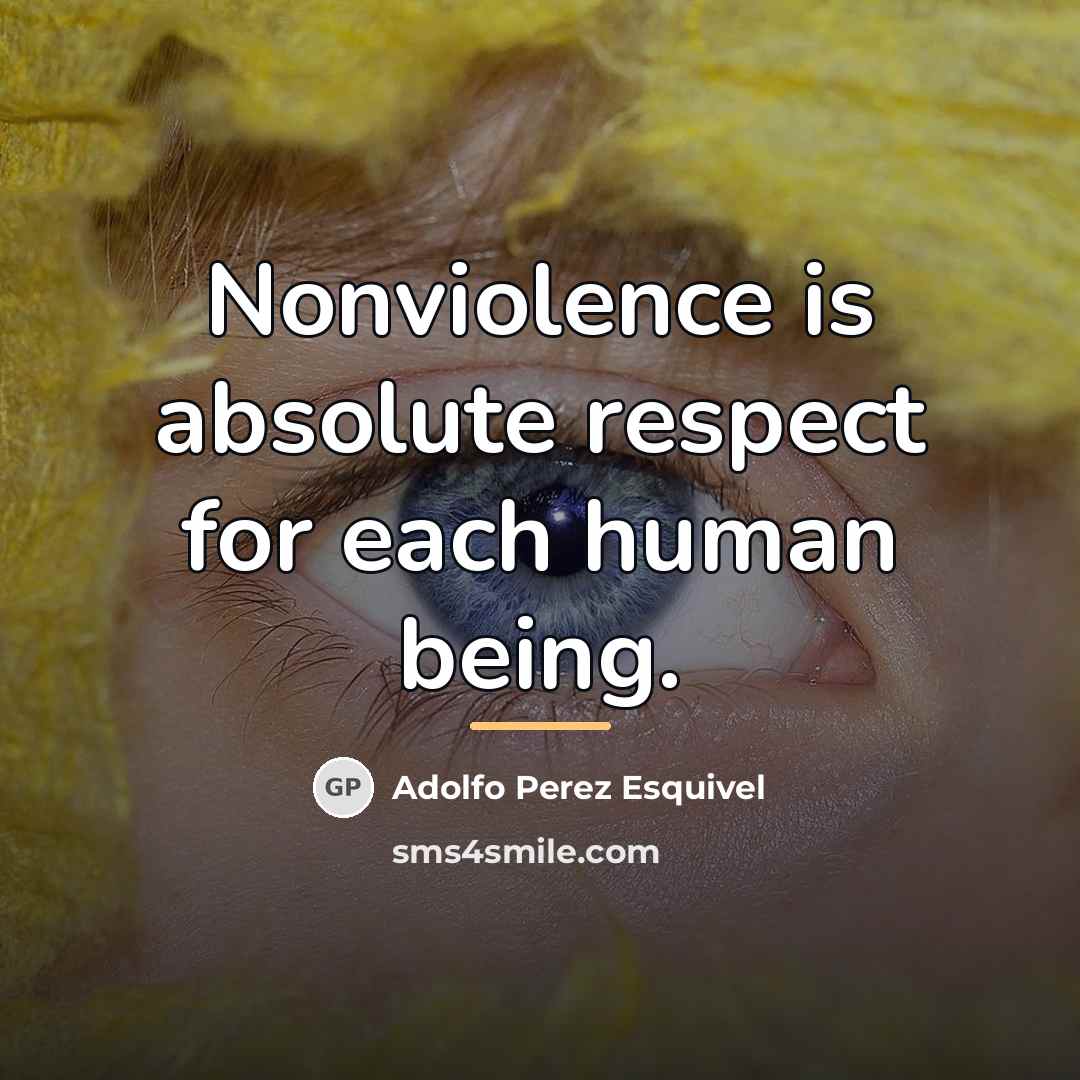 “Nonviolence is absolute respect for each human being.…” quote by Adolfo Perez Esquivel