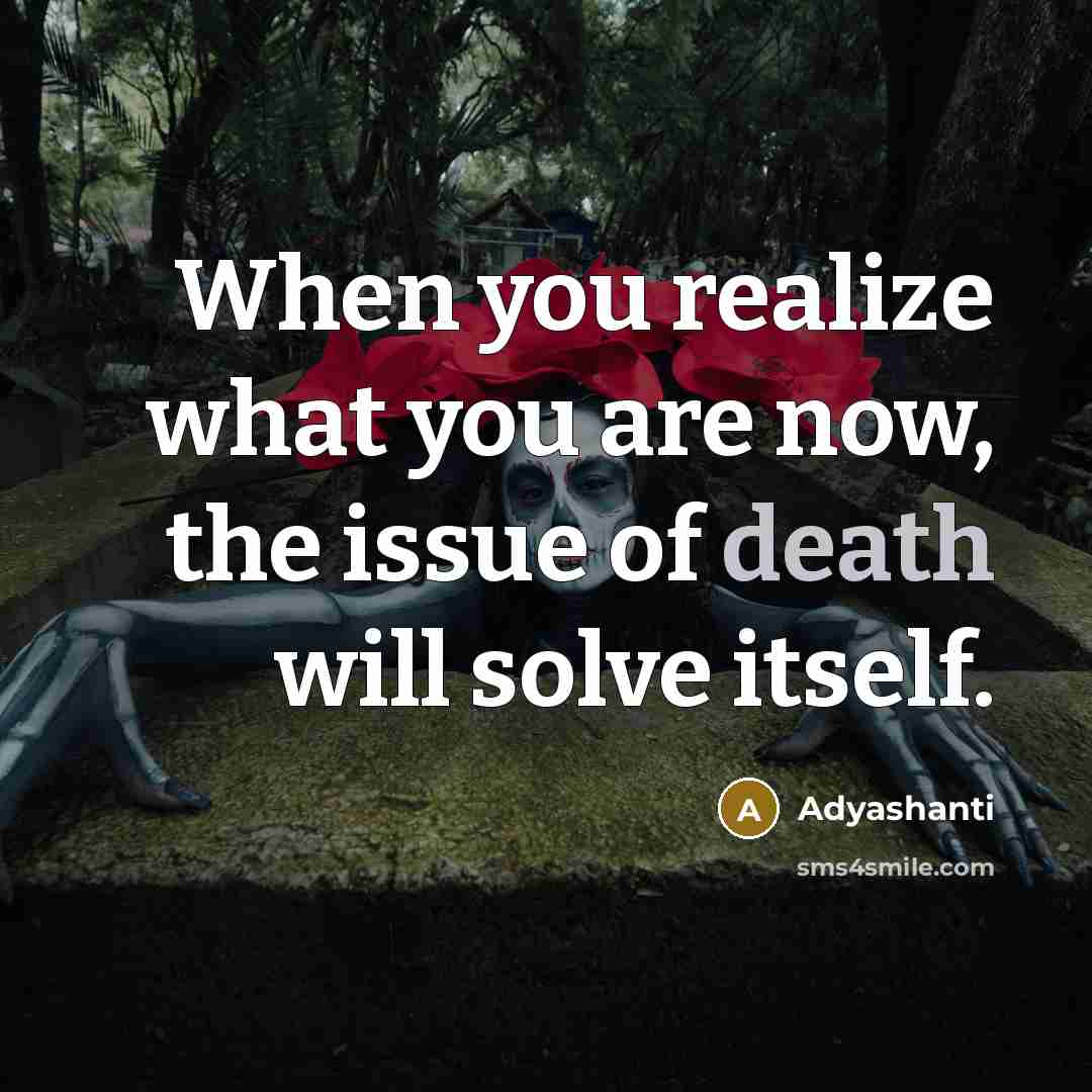 “When you realize what you are now, the issue of…” quote by Adyashanti