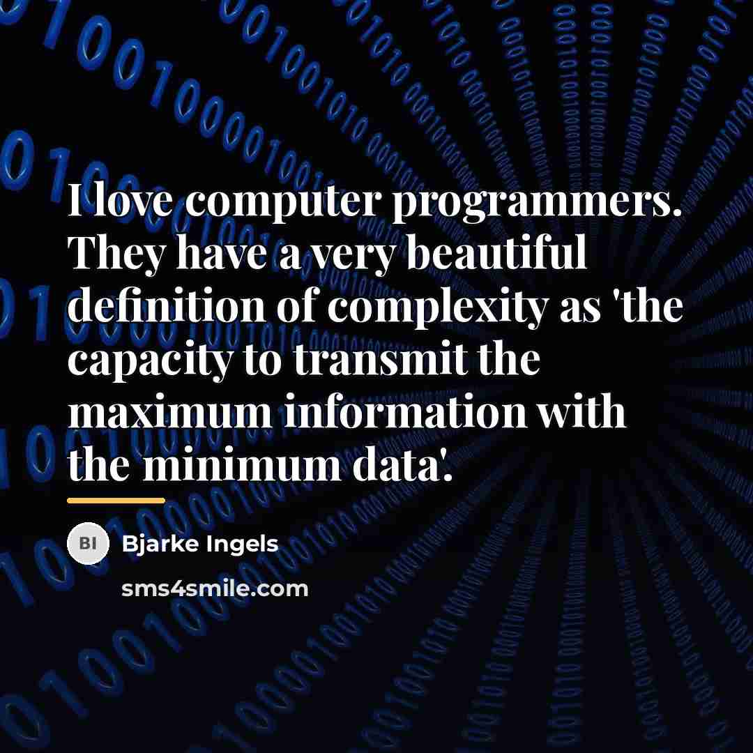 “I love computer programmers. They have a very beautiful definition…” quote by Bjarke Ingels