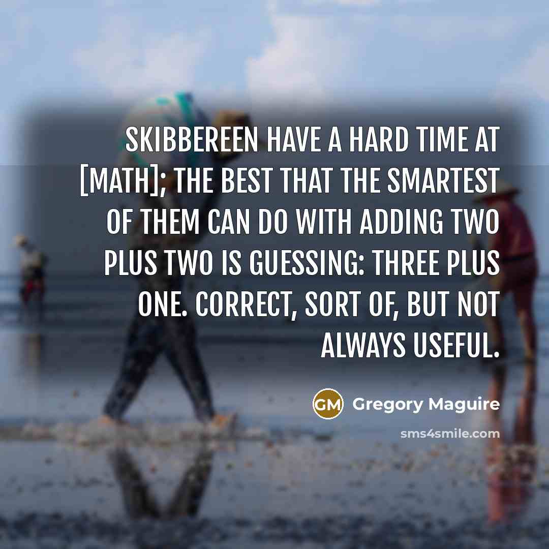 “Skibbereen have a hard time at [math]; the best that…” quote by Gregory Maguire