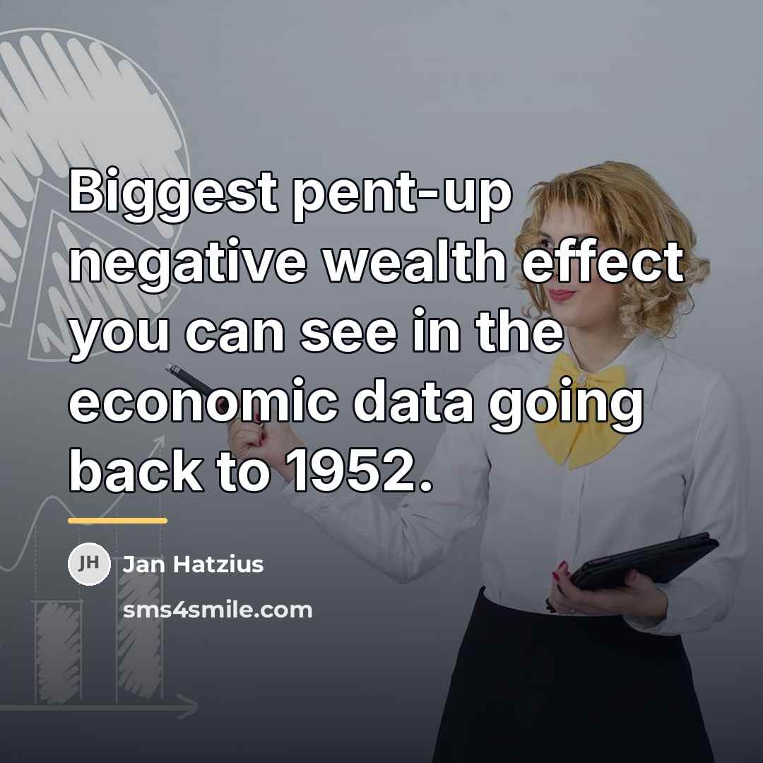 “Biggest pent-up negative wealth effect you can see in the…” quote by Jan Hatzius