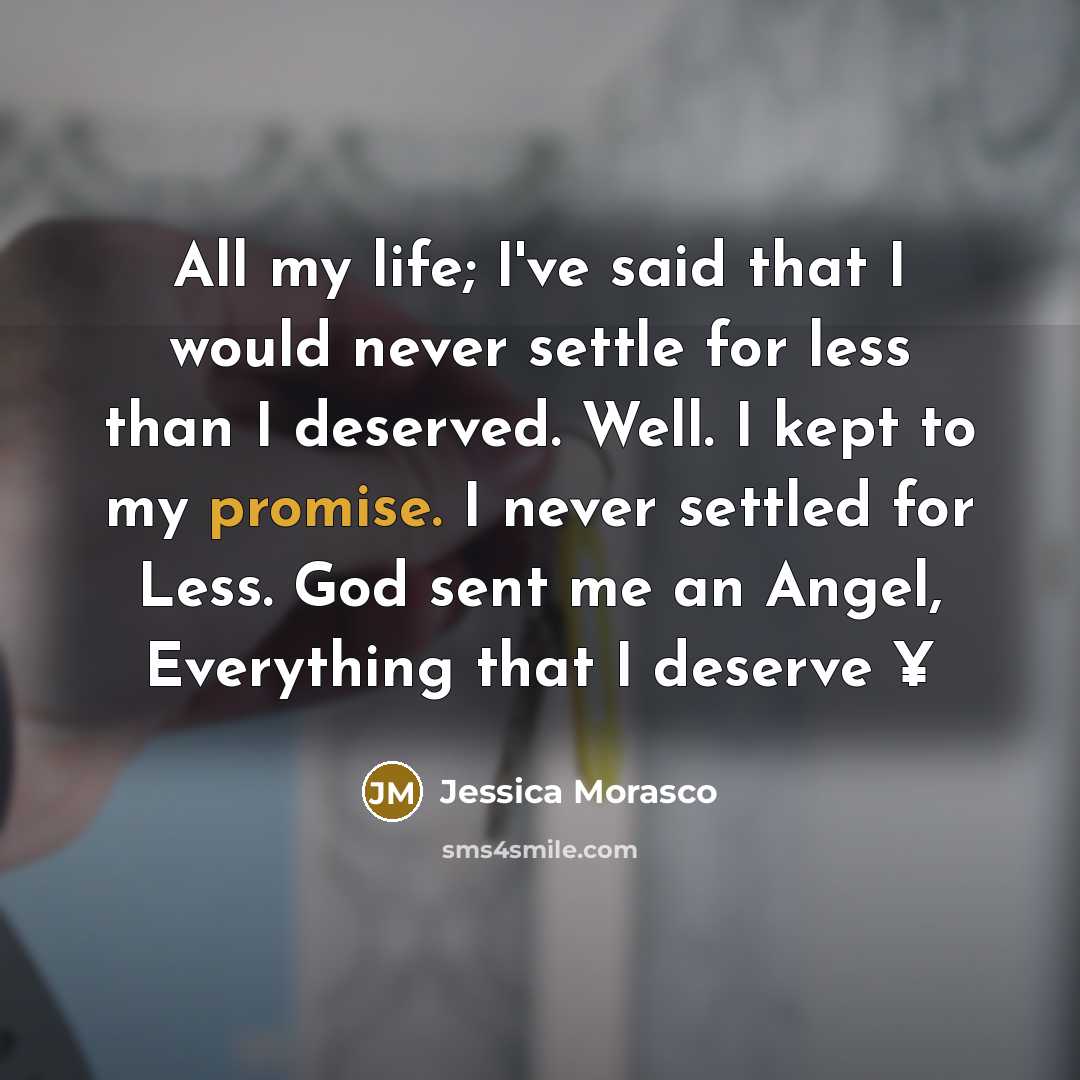 “All my life; I've said that I would never settle…” quote by Jessica Morasco