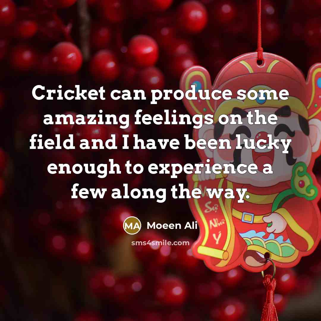 “Cricket can produce some amazing feelings on the field and…” quote by Moeen Ali