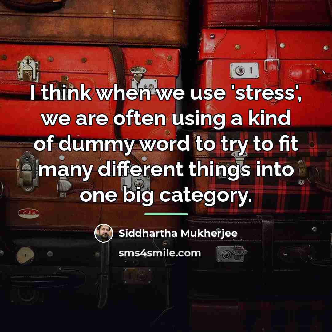 “I think when we use 'stress', we are often using…” quote by Siddhartha Mukherjee