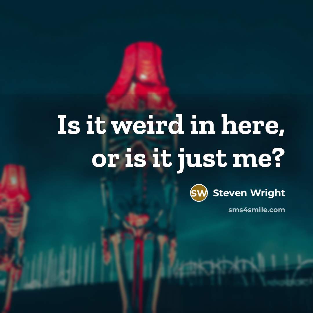 “Is it weird in here, or is it just me?…” quote by Steven Wright