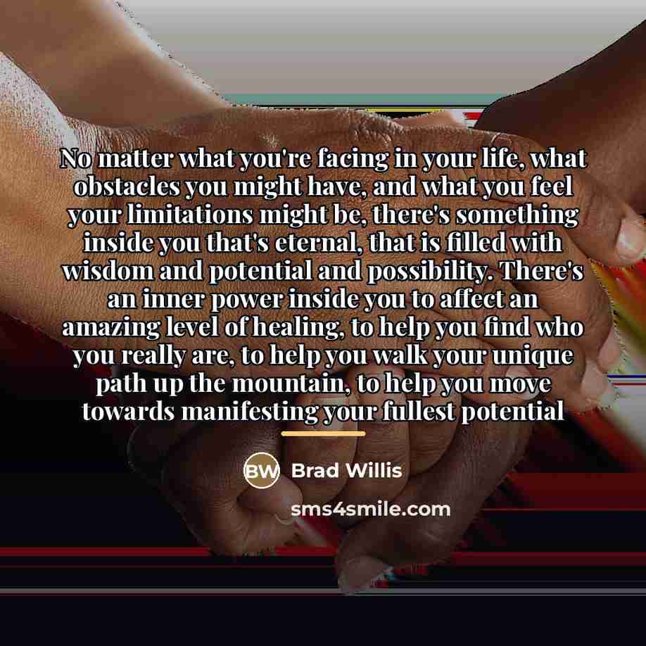 “No matter what you're facing in your life, what obstacles…” quote by Brad Willis