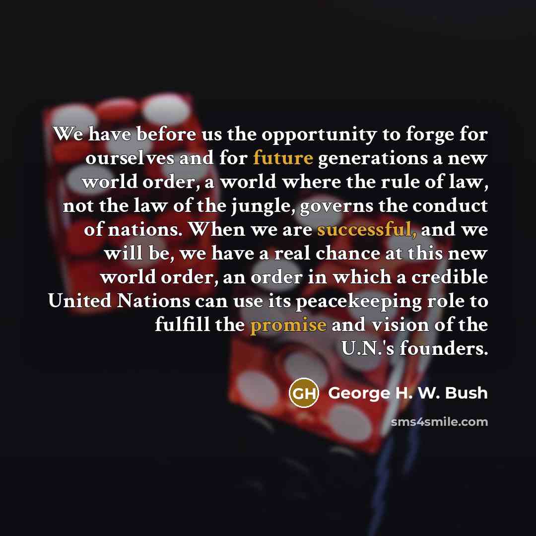 “We have before us the opportunity to forge for ourselves…” quote by George H. W. Bush
