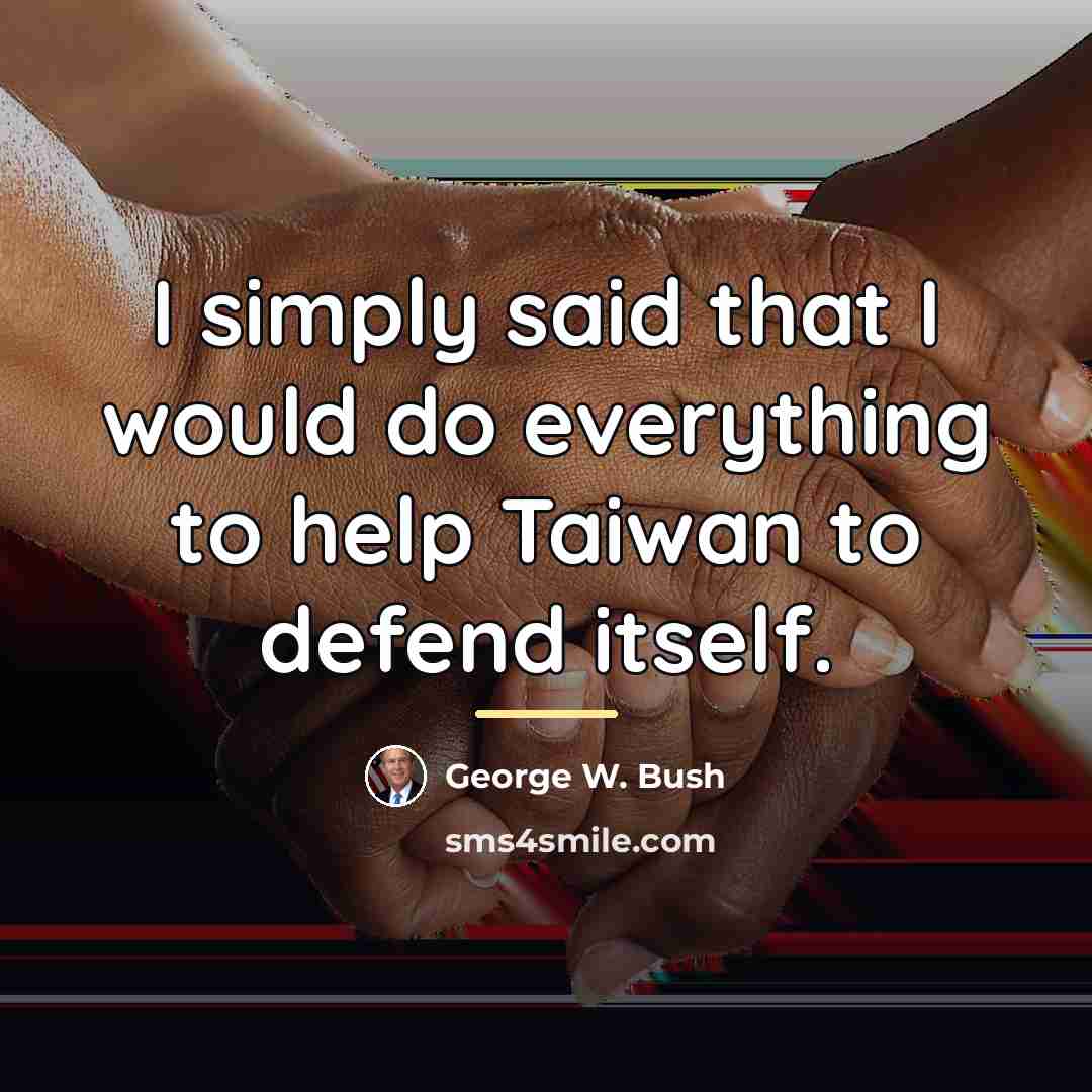 “I simply said that I would do everything to help…” quote by George W. Bush