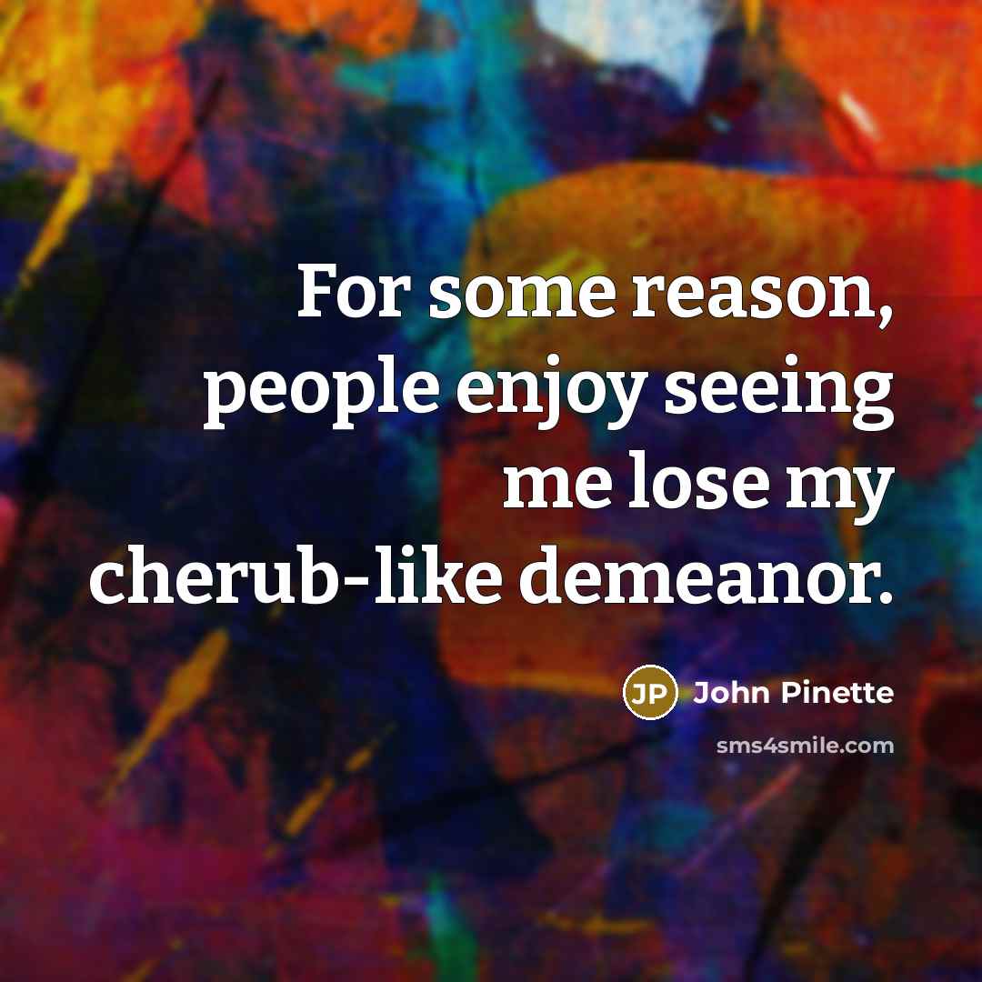 “For some reason, people enjoy seeing me lose my cherub-like…” quote by John Pinette