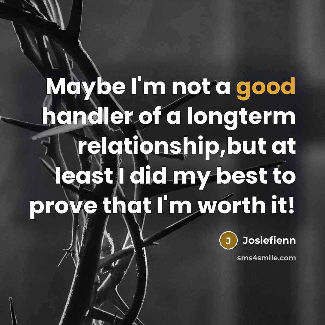 “Maybe I'm not a good handler of a longterm relationship,but…” quote by Josiefienn