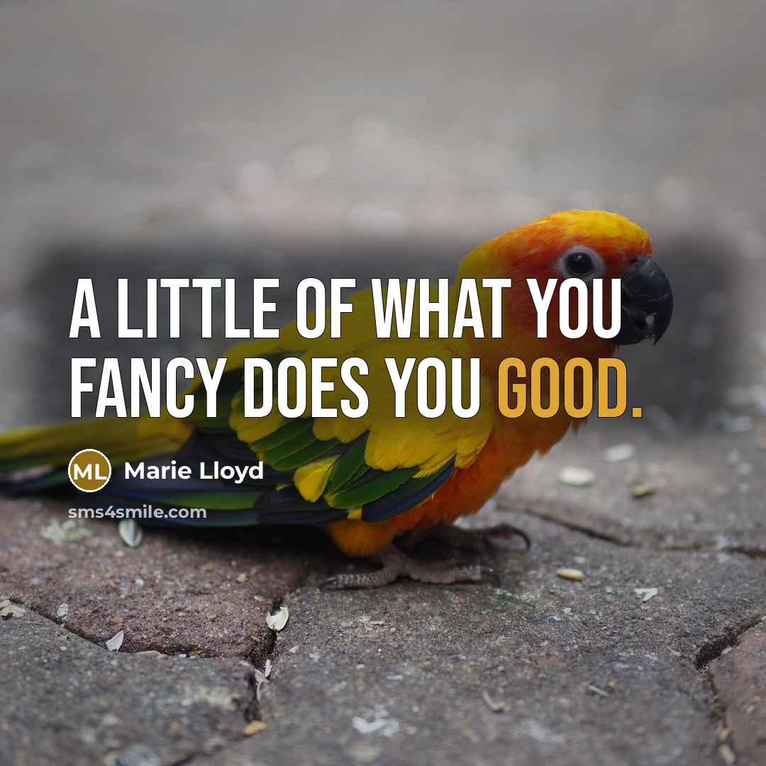 “A little of what you fancy does you good.…” quote by Marie Lloyd