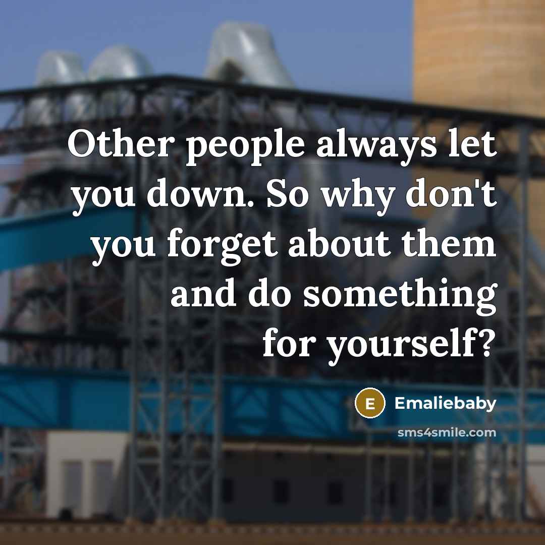 “Other people always let you down. So why don't you…” quote by Emaliebaby