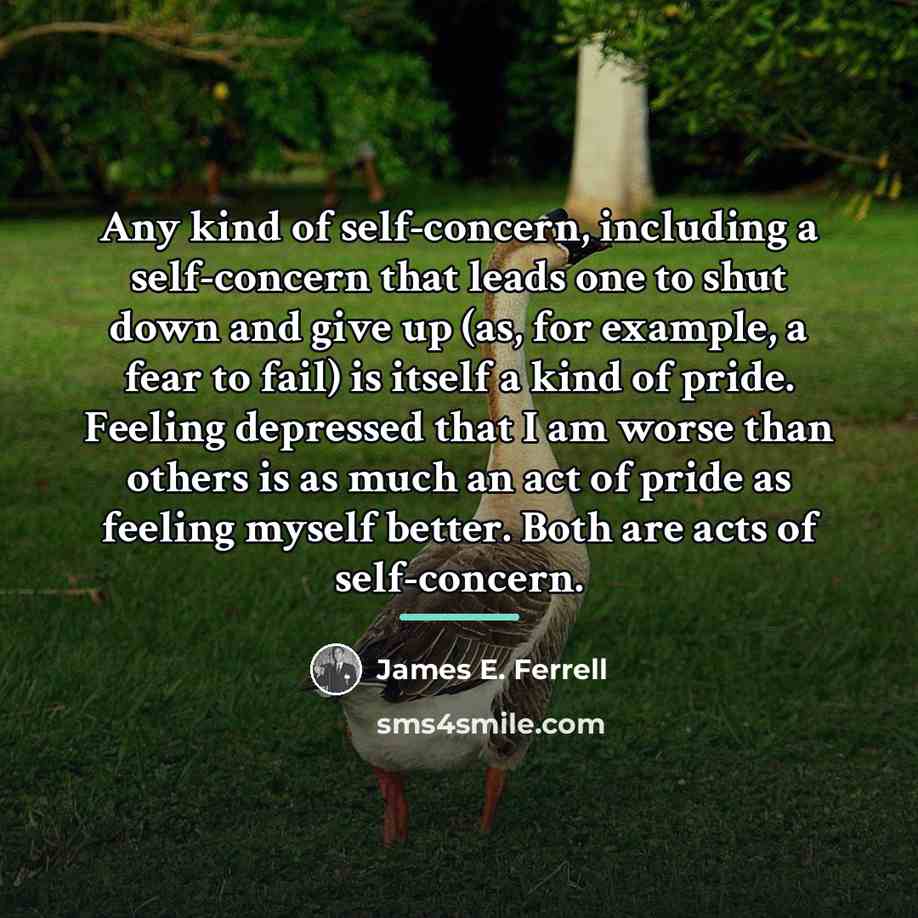 “Any kind of self-concern, including a self-concern that leads one…” quote by James E. Ferrell