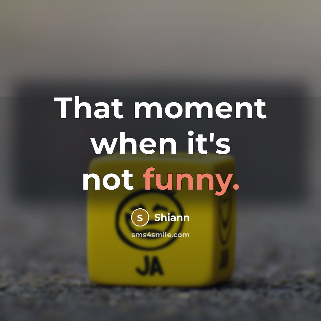 “That moment when it's not funny.…” quote by Shiann