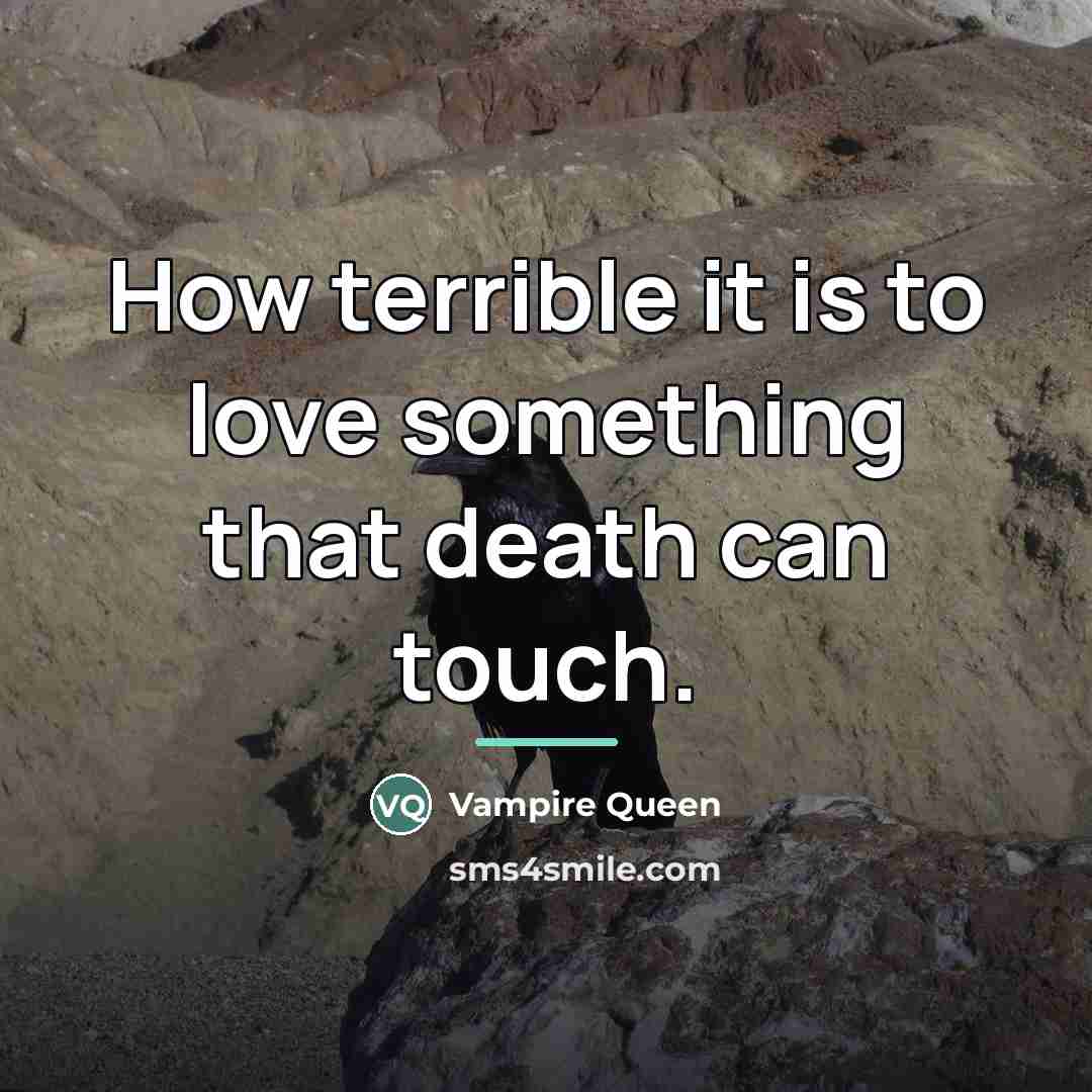 “How terrible it is to love something that death can…” quote by Vampire Queen