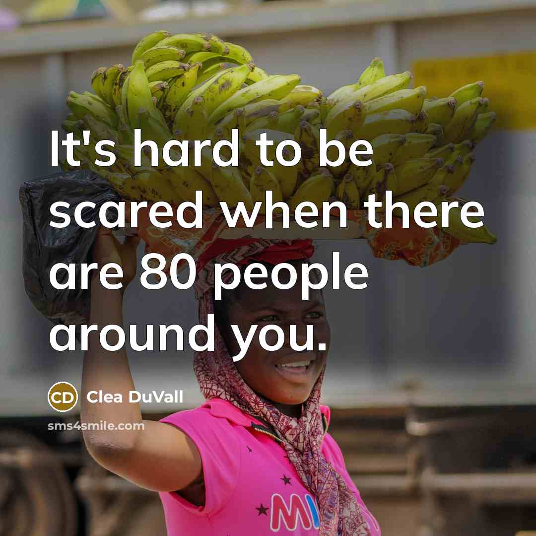 “It's hard to be scared when there are 80 people…” quote by Clea DuVall