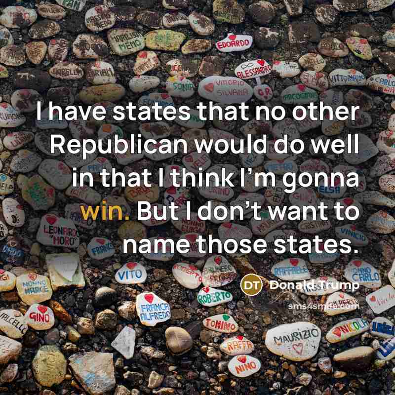 “I have states that no other Republican would do well…” quote by Donald Trump