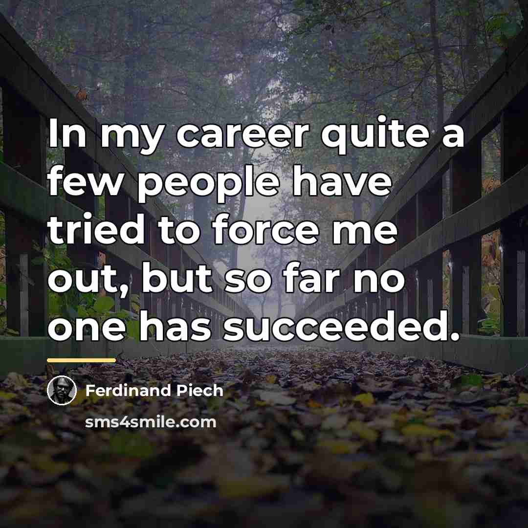“In my career quite a few people have tried to…” quote by Ferdinand Piech